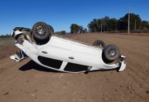 Vuelco de automóvil en Ruta 5