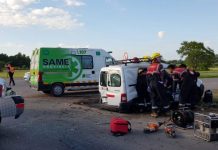 Triple choque en el cruce de rutas 7 y 41