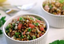 Ensalada de lentejas a la hierbabuena