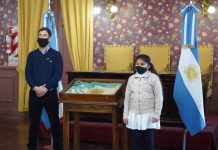 Una alumna de la Escuela 7 representó a Mercedes en Juramento a la bandera