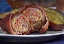 Bombas de carne y batatas envueltas al plomo