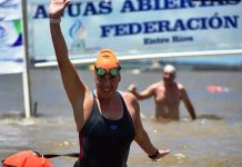 María Laura Mangoni volvió a nadar Aguas Abiertas en Federación, Entre Ríos