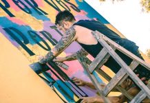 Pintan mural para concientizar por el uso del casco
