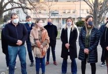 Los candidatos del PRO y la Coalición se presentaron en la plaza del hospital