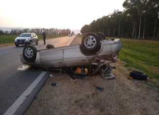 Vuelco sobre ruta 5