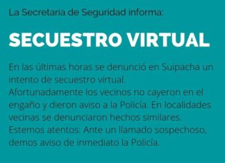 Seguridad: Alerta por secuestros virtuales