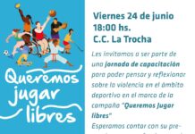 Invitan a jornada de capacitación “Queremos Jugar Libres”