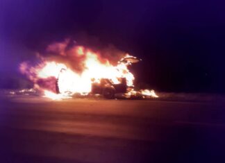 Incendio vehicular sobre Ruta 5