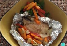 Carne de nalga o cuadrada en papillote con verduras