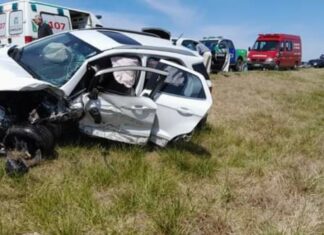 Triple choque en Ruta 5: Conductores de Suipacha, Chivilcoy y 25 de Mayo.