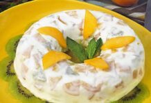 Flan de queso y fruta sin horno