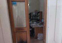 Ataque e incendio en acceso a oficina interna de Tribunales