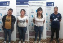 Cuatro aprehendidos por hurto en locales comerciales