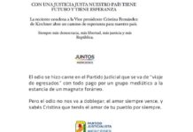 El PJ habló de odio y proscripción, Juntos de esperanza y futuro