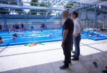 Rodríguez Larreta, Santilli y Jorge Macri recorrieron las obras de renovación del polideportivo más grande de Vicente López