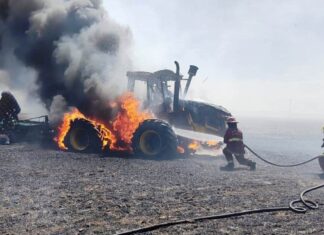 Suipacha: incendio de tractor en zona rural