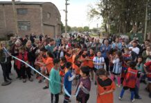 Inauguración de pavimento, obra hídrica y jerarquización