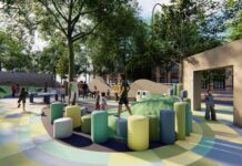Comienzan la construcción de una nueva plaza inclusiva en 12 y 21