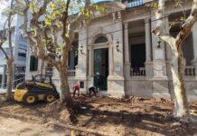 Reparan por completo la vereda de la biblioteca Sarmiento