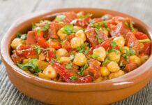 Cazuela de ossobuco con garbanzos