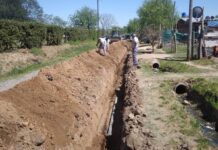 Avanza la red fina de agua corriente en barrio 12 de Octubre