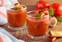 Gazpacho de tomate y verduras frías