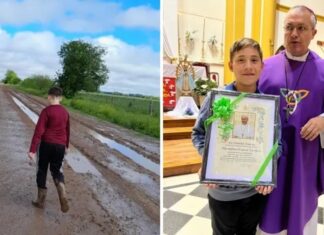 Bendición papal para un niño que caminó 11 km en el barro para ser confirmado