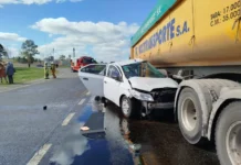 Violenta colisión en Acceso Sur y Ruta 5 con tres heridos